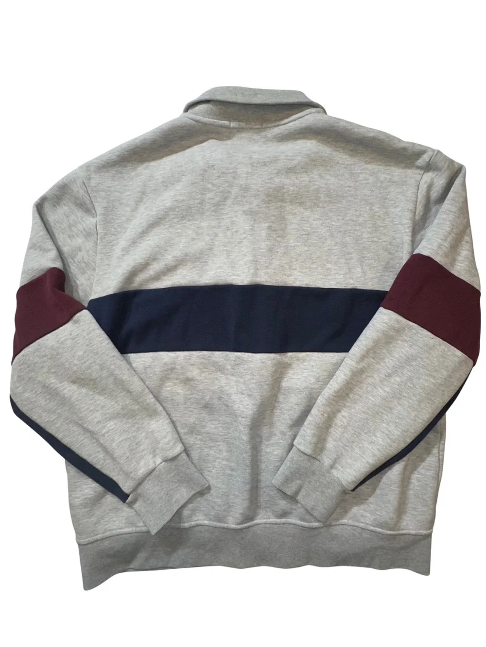 Polo Ralph Lauren Men XL Heavyweight Full Zip Sweatshirt Colorblock Gray Navy